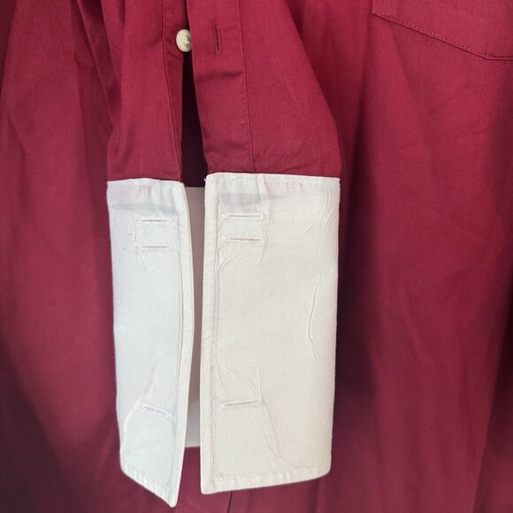 Donald J Trump Signature Collection Men's 16 Dress Shirt Red White Collar & Cuff - Picture 5 of 8